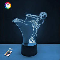 3D світильник нічник з пультом "Фігуристка" 3DTOYSLAMP