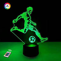 3D світильник нічник з пультом "Футболіст" 3DTOYSLAMP