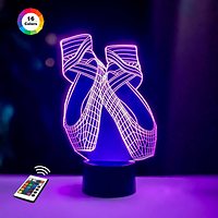 3D світильник нічник з пультом "Пуанти" 3DTOYSLAMP