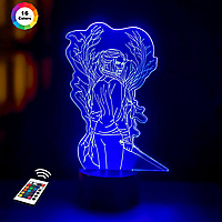 3D светильник ночник с пультом "Цири" 3DTOYSLAMP