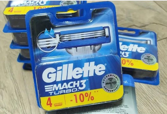 Леза картриджі Gillette Mach3 Turbo 4 шт / Житло Мак3 Турбо