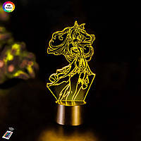 3D светильник ночник с пультом GENSHIN IMPACT "Фишль" 3DTOYSLAMP