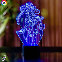 3D светильник ночник с пультом GENSHIN IMPACT "Мона" 3DTOYSLAMP