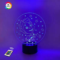 3D світильник нічник з пультом "Нулик" 3DTOYSLAMP