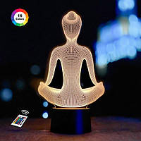 3D світильник нічник з пультом "Йога 3" 3DTOYSLAMP