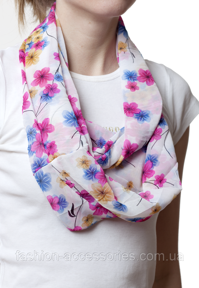 Красивий жіночий шифоновий снуд рожевий Снуд шифоновий Красуня рожевий 2