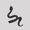 Чорна каблучка у формі шипастої змії символ відродження регульована SnakeMystic312, фото 2