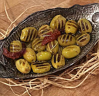 Турецкие оливки зеленые на гриле Comert 500 г, крупные мясистые оливки 2 см "Gr"
