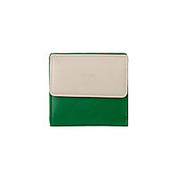 Маленький тонкий женский кошелек портмоне из экокожи Saralyn a-8551-5 зелено-бежевый