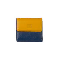 Маленький тонкий жіночий гаманець портмоне із екошкіри Saralyn a-8551-5 жовто-синій