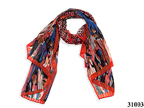 Леопардовий червоний шарф