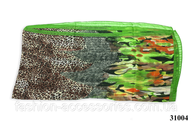 Модний жіночий леопардовий зелений шарф хороша якість Леопардовий зелений шарф 4