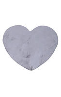 Ковер из искусственного меха Rabbit серый Сердце 150*150 см "Kg"