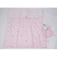 Дитяча Ковдра-плед + іграшка-обнімашка Єдиноріг, CLBL38-pink.solve