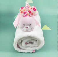 Дитяче покривало з облямівкою Біле + іграшка Зайчик, CLBL02-P.solve