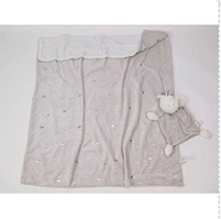 Дитяча Ковдра-плед + іграшка-обнімашка Єдиноріг, CLBL38-grey.solve