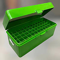 Коробка для патронов MTM RM-60, на 60 патронов кал. 22-250 Rem; 243 Win; 7.62x39, 308 Win и пр. Цвет зеленый