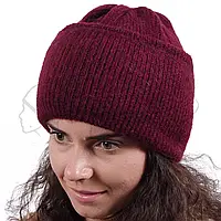 Молодежная теплая шерстяная шапка Sofi SF20211 Бордовый
