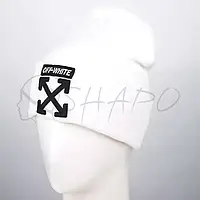 Брендовая молодежная шапка лопата Off White L19019 Белый