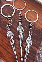 Брелок на ключи серебристый металл 18+ эротика сувенир для взрослых девушка ню эротический
