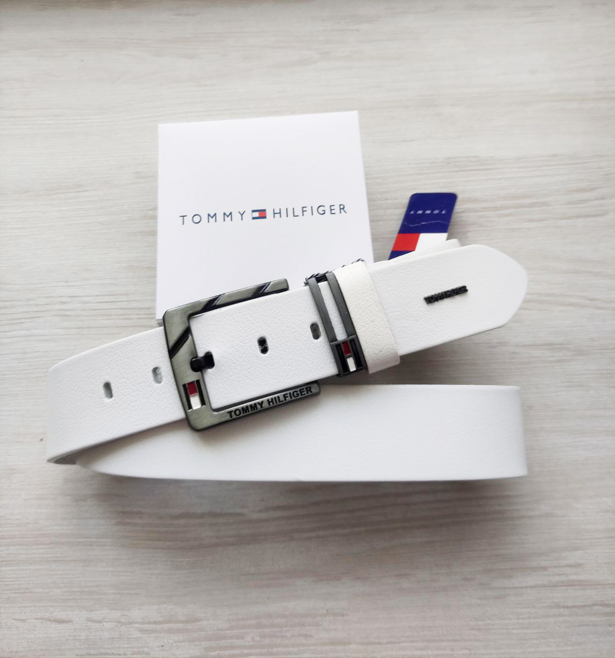 Ремінь Tommy Hilfiger для джинсів білого кольору, фото 1