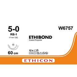 Етібонд (Ethibond) 5-0 дві колючі голки Тапер Поінт (Taper Point) 17 мм, 1/2 кола, довжина 60 см, зелений, 1шт.