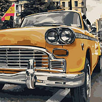 Картина по номерам Транспорт. Желтая ретро машина, , 40х40см, в термопакете, Strateg (SK005)