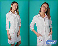 Плаття медичне "Розалі" жіночий білий рукав 3/4 розм (164-88-92) тк600 Кп