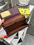 Натуральна шкіра. Бордо - якісний вмісткий стильний жіночий гаманець на кнопці, у коробці,19х10 см (1342), фото 5