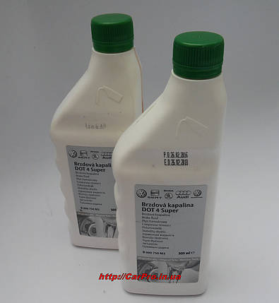 Оригінальна гальмівна рідина VAG DOT 4 Super 500ml. art. B000 750 M2, фото 2