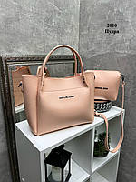 АКЦІЯ. Пудра —  комплект сумка + клатч — на блискавці, зі знімним ременем у комплекті (2010)