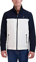 X-Large White Navy Мужская легкая ветровка Nautica Stretch Athletic Outdoor Full Zip Bomber Jacket Golf J