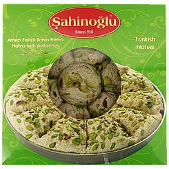 Пішманіє (халва) тахінна з фісташками Сахіноглу Sahinoglu 350g 12шт/ящ (Код: 00-00014220)