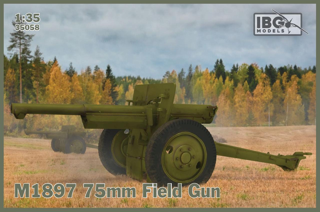 Пластикова модель 1/35 IBG 35058 M1897 75mm Field Gun (French 75 in US Service)
