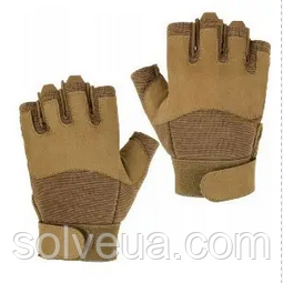 Рукавиці тактичні без пальців Mil-Tec Army Fingerless Gloves 12538519 Coyote.solve