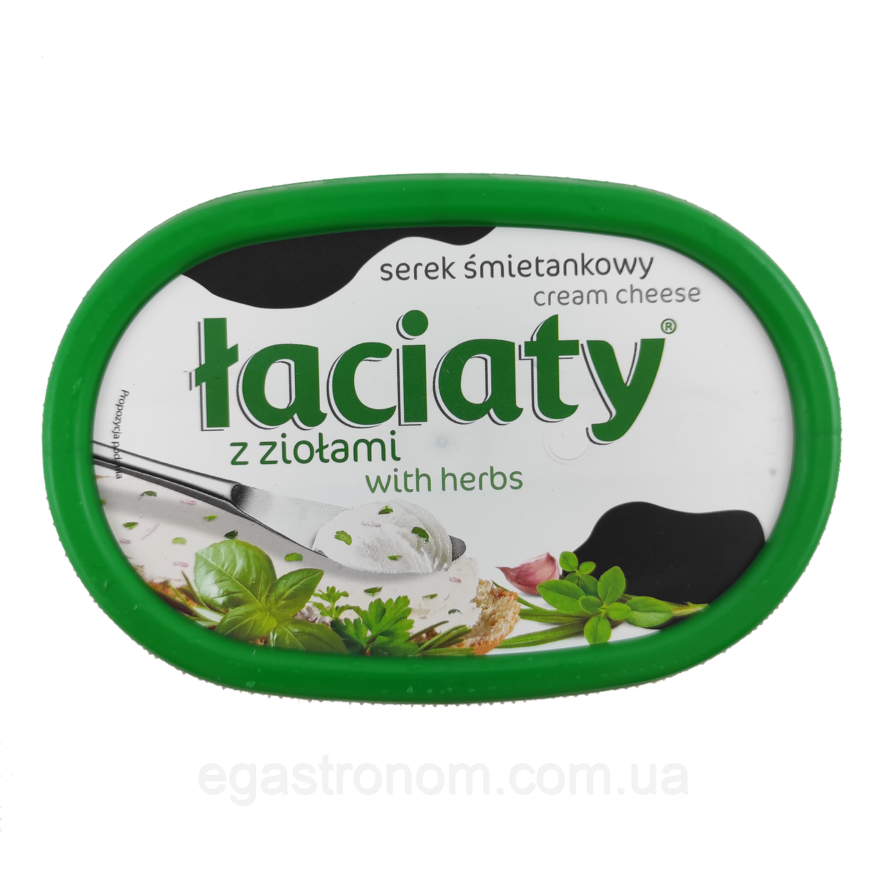 Крем-сир зелень Лаціата Łaciaty 135g 12шт/ящ (Код: 00-00003535), фото 1