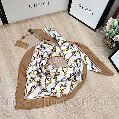 Хустка Gucci шовкова з ручною підшивкою, фото 3