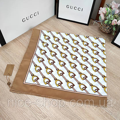 Хустка Gucci шовкова з ручною підшивкою, фото 4