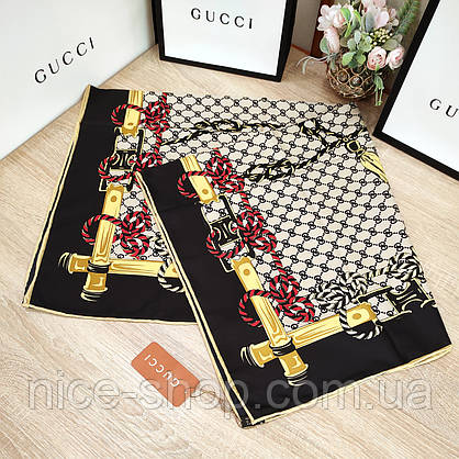 Хустка Gucci шовкова з ручною підшивкою, фото 5