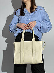 Жіноча сумка Марк Джейкобс бежева Marc Jacobs Medium Tote Bag Lite Cream Leather