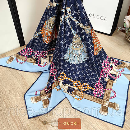 Хустка Gucci шовкова з ручною підшивкою, фото 6