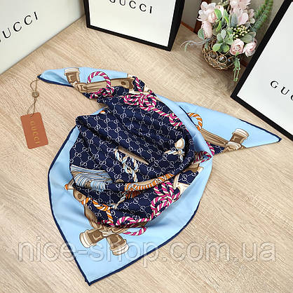 Хустка Gucci шовкова з ручною підшивкою, фото 5