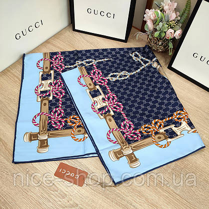 Хустка Gucci шовкова з ручною підшивкою, фото 4