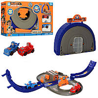 Трек-гараж із машинками HY222K, петля, Расті механік, 2 машинки, іграшка для дітей, Rusty Rivets