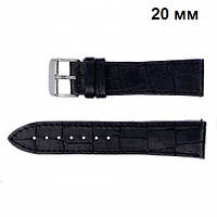 Ремінець шкіряний 619 20x18 чорний крокодил