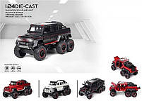 Машинка металева дитяча Mercedes-Benz G63 AMG 6x6, позашляховик, білий, Автоексперт, 1:24, світло, інерція, відкриваються двері,, фото 4
