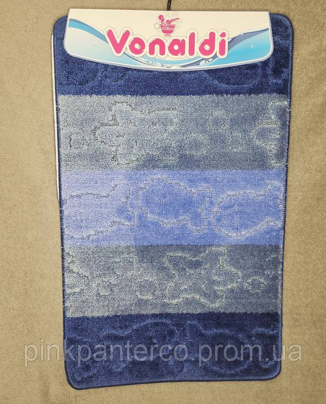 Килимки ванні + туалет Vonaldi 60x100 см турецькі поліестерові на гумовій основі