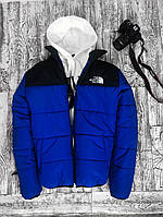 Куртка зимняя TNF | Однотонная синяя куртка-пуховик | Мужская короткая куртка с логотипом TNF M XXL