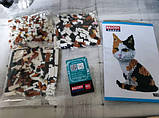 3D Конструктор Триколірна кішка RESTEQ 13х8х18 см. Конструктор кішка, 1300 деталей, фото 6
