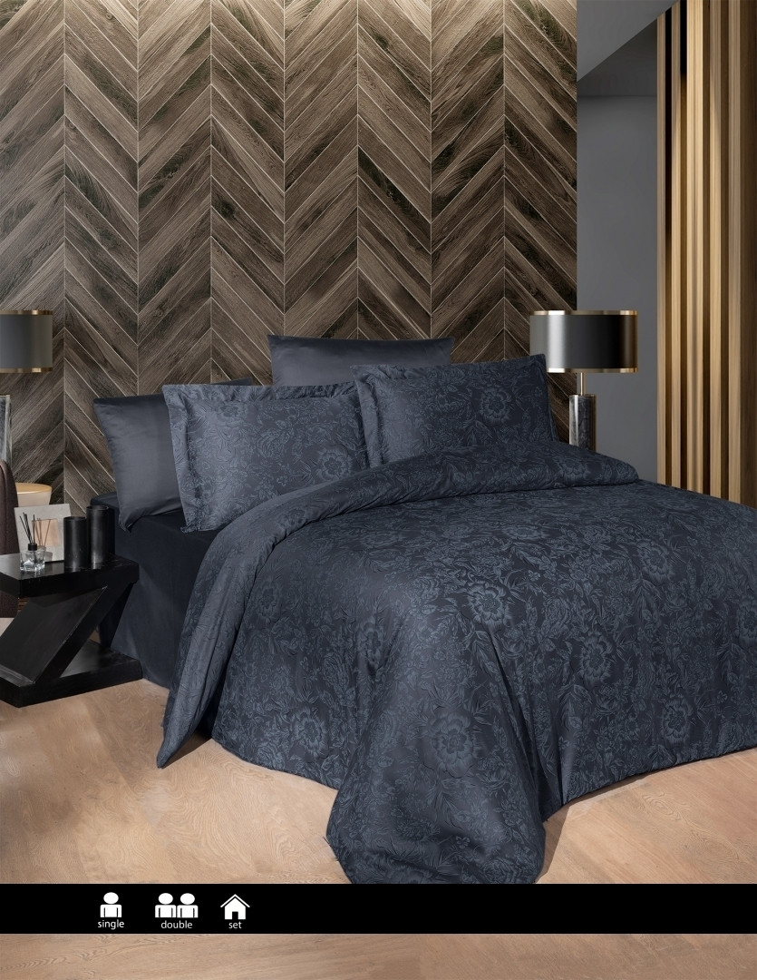 Сімейна Турецька Постільна Білизна First Choice Cotton Satin Advina Eclipse 160х220см, фото 1